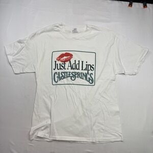VTG Single Stitch T-shirt Size Large Just Add Lips Castle Springs Hanes USA Made